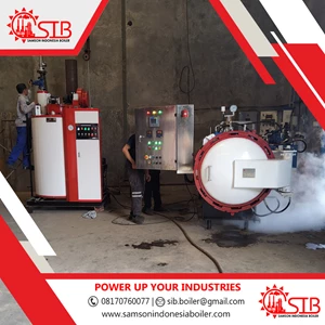 Mesin Retort Autoclave 1000 Liter Horizontal untuk Pengalengan Otomatis Design Pressure 10 Bar Test 12 Bar Data Logger Cooling Area Pontianak Lampung Bali